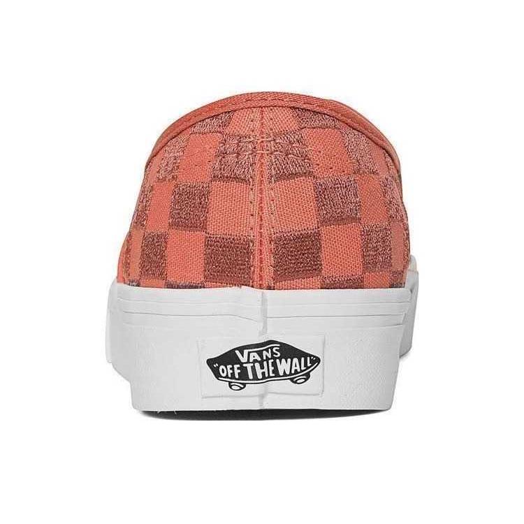 Vans Authentic Embroidered Checkerboard - Orange Unisex Sneakers VN0009PVORA