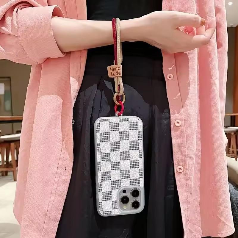 Double Ring Buckle Woven Mobile Phone Lanyard Women Men Universal Anti-Loss Keychains Pendant Wrist Short Straps Accessories
