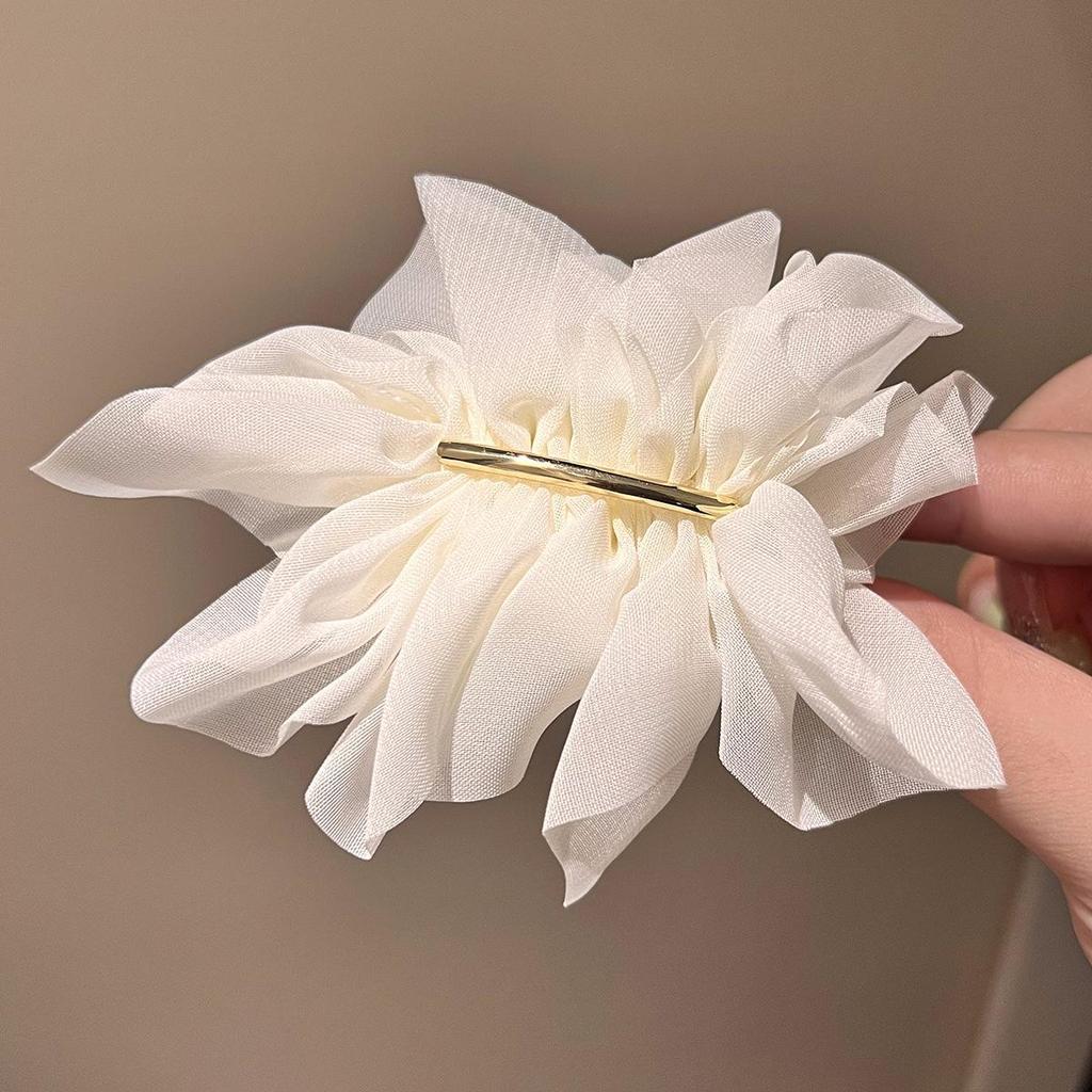 Elegant Chiffon Flower Hairpin for Women - Summer Ponytail Clip & Headdress
