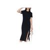 New FILA ORIGINALE Short Sleeved Dress Women's Jet Black F51W529314F-BK