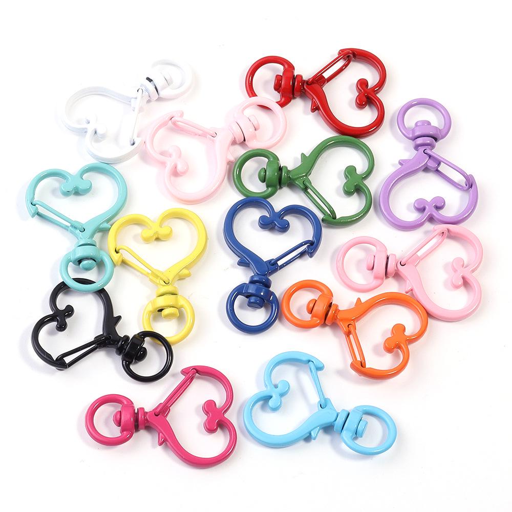 Цветной брелок-карабин из сплава: Аксессуары для браслетов «Сделай сам» в виде сердца, луны и звезды