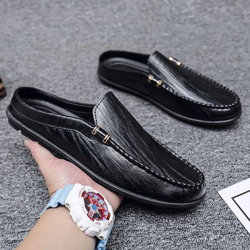 Male Slipper Mules Men's Shoe Outdoor Half Summer High Quality Slides Fashion Fun Cheap Shoes Liquidation Designer Luxury 2024