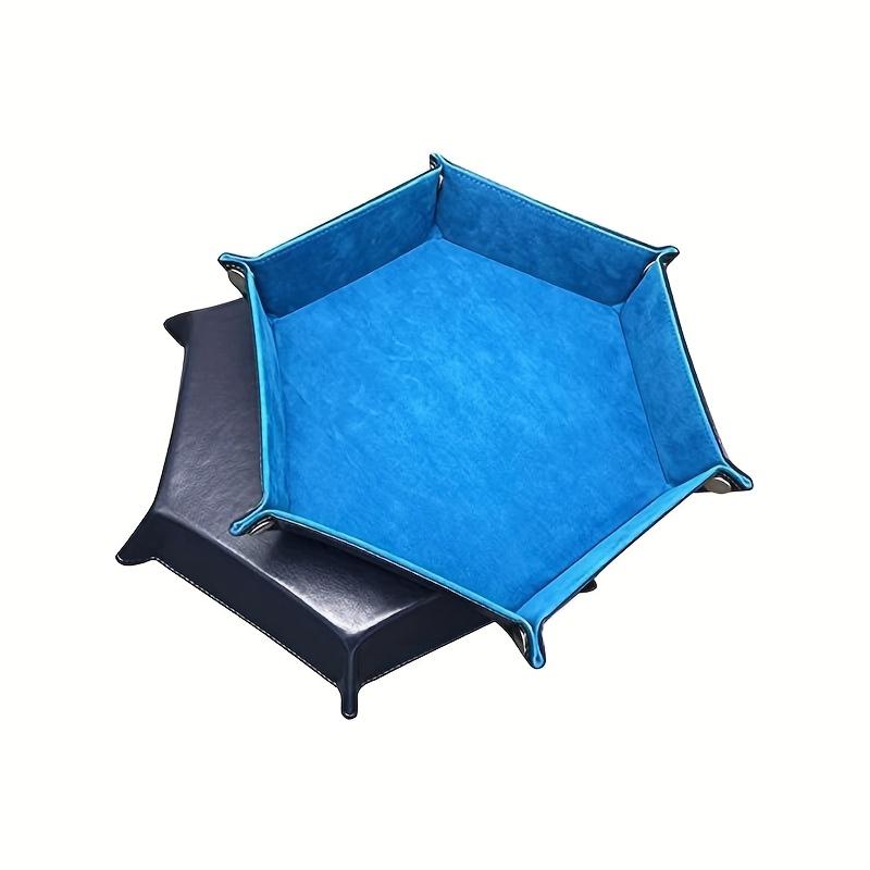 1 шт. Шестиугольный складной органайзер для хранения из искусственной кожи и бархата - Штабелируемый органайзер для игр в кости с открывающейся крышкой, Разноцветные варианты для настольных ролевых игр