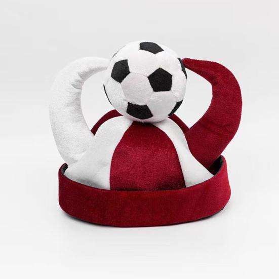 Soccer Horn Hat, Funny Sports Themed Cheering Cap, Plush Football Fan Headwear for Concerts, Game Day, Parties