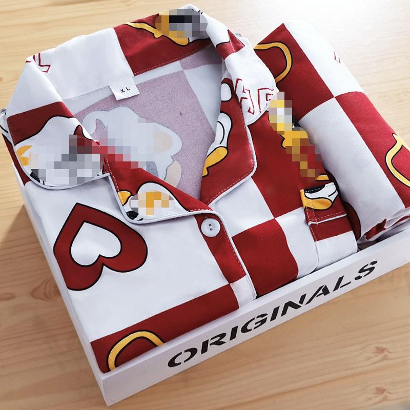 Весенне-осенний тонкий длинный рукав женская пижама стиль интернет-знаменитости милый кролик кардиган домашняя одежда свободный костюм из двух предметов женский