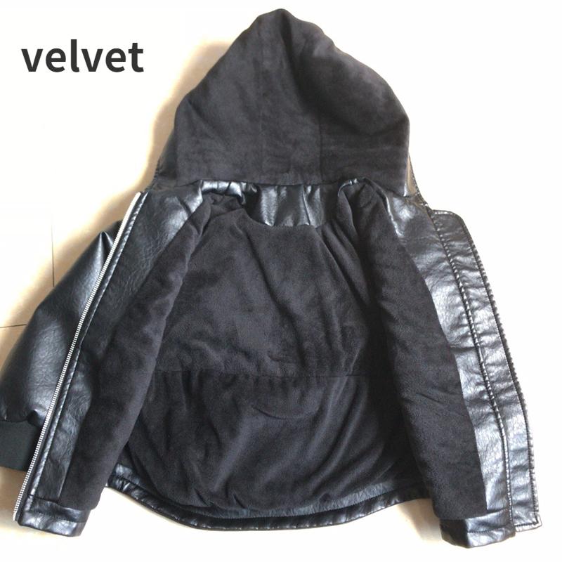 Детская одежда, кожаные куртки для мальчиков и девочек, весенне-осенние тонкие и зимние флисовые куртки с капюшоном на молнии в корейском стиле