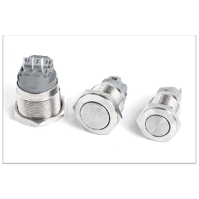 12/16/19/22/25/30/40mm Waterproof Metal Push Button Switch NO LED Light Momentary Latching Car Engine Power Switch 1NO1NC Switches4