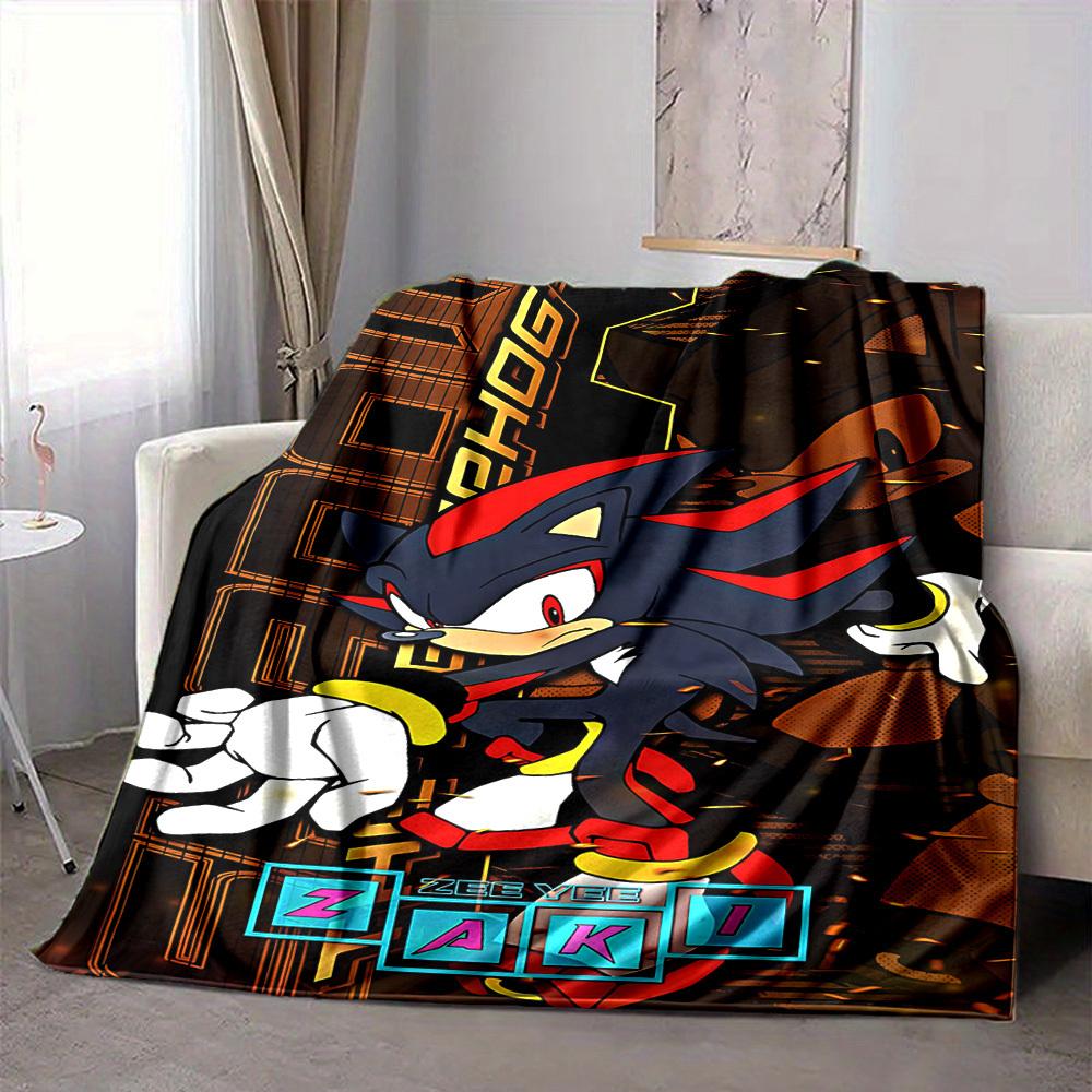 1 шт. Фланелевое одеяло Соник и Шэдоу, Мягкое, Приятное для кожи, С цифровой печатью, Различные размеры в наличии для семьи, друзей, на день рождения