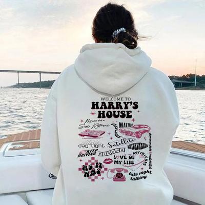 Толстовка с капюшоном Welcome To Harry's House HS Love on Tour, женский свитер с капюшоном Y2K Aesthetic пуловер TPWK Kawaii Aesthetic Hoodies