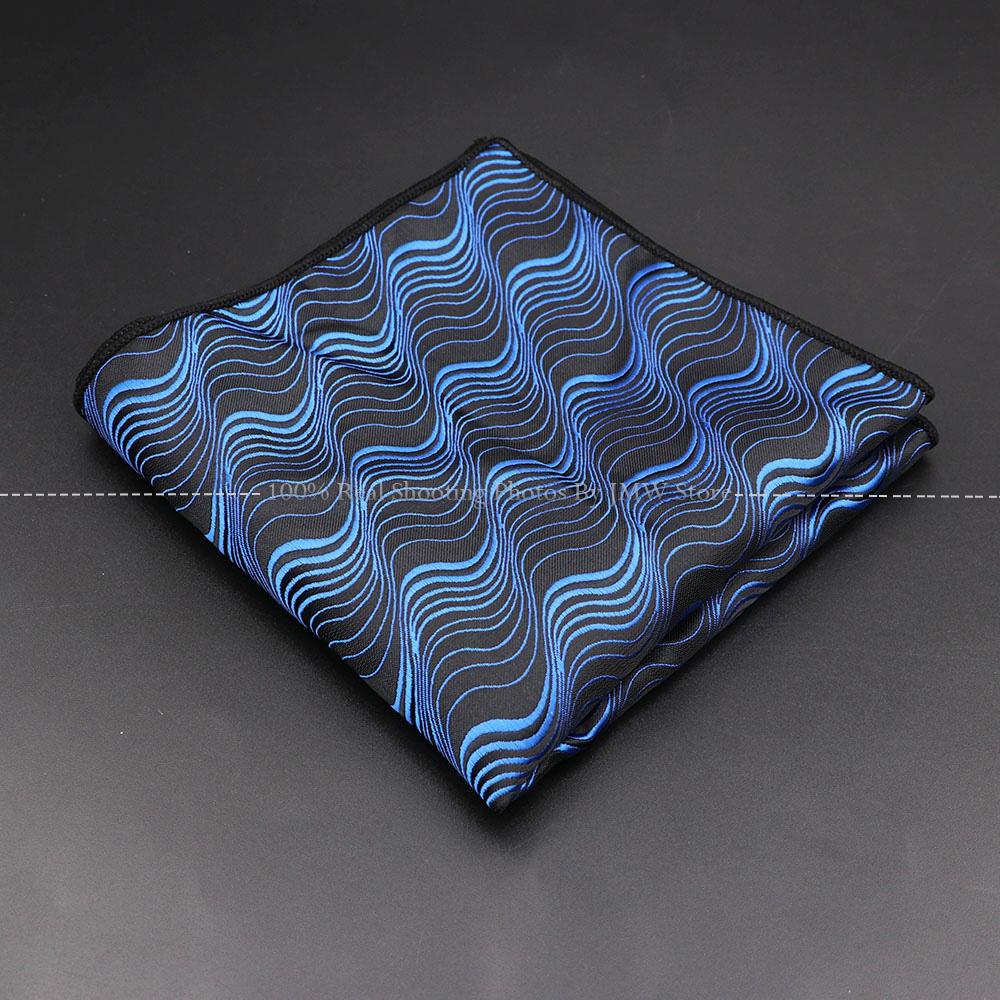 High Quality Men Handkerchief Red Blue Rose Floral Constellation Designed Wave Lines 26cm Width Tuxedo Suit Shirt Pocket Square