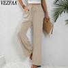 Women's Fashion Casual Solid Color Print High Waist Trousers Pants & Capris