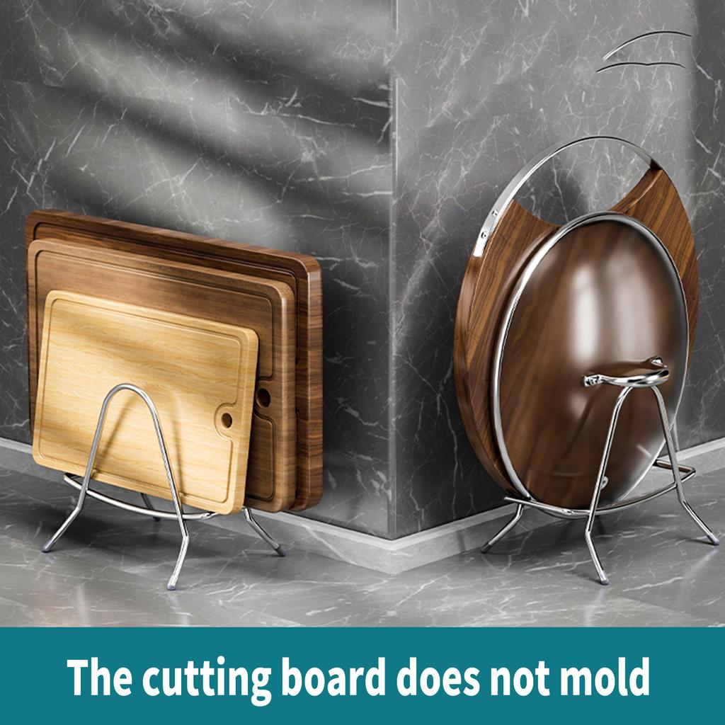 Stainless Steel Cutting Board Rack Organizer for Kitchen Rustproof Pots Lid Stand Space Saving Kitchenwares Holder