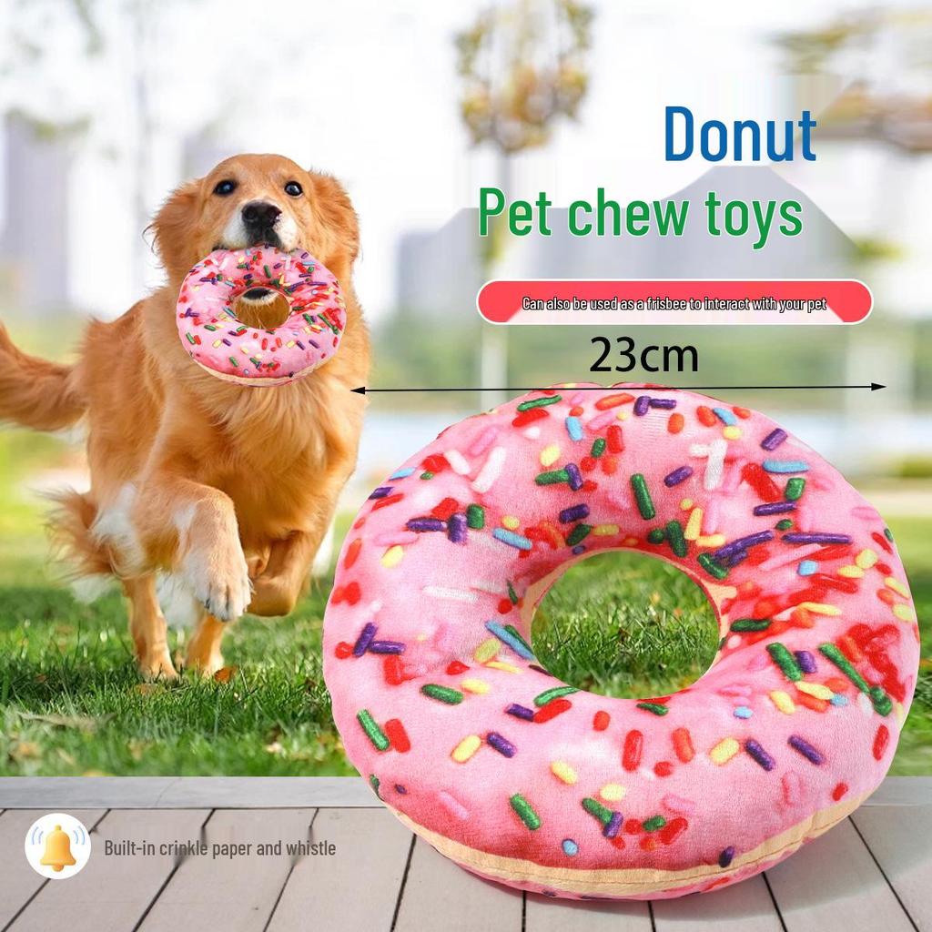 Plush Pizza Dog Toy: Bite-Resistant, Self-Play Molar Reliever for Small & Medium Dogs