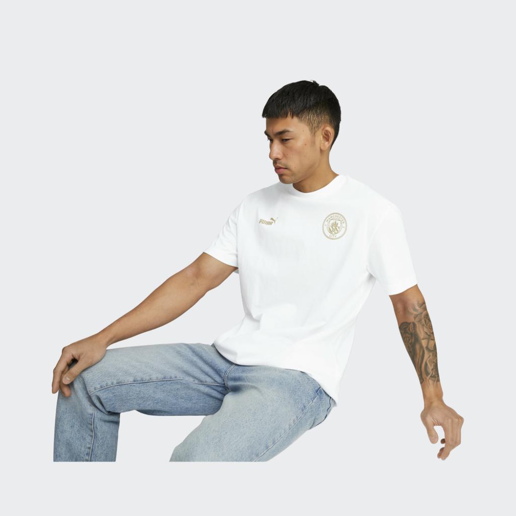 Puma X Mcfc Cny Manchester City Rabbit Year Series American Vintage Logo Letter Print Round Neck Pullover Short Sleeve T Shirt Men Tops 772350-24