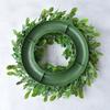 Small Artificial Wreath Door Decor White Style With Eucalyptus Boxwood Plastic Floral Ring
