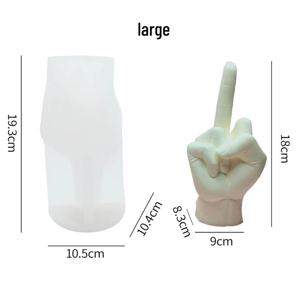 3D Middle Finger Silicone Mold for DIY Scented Candle or Plaster Ornament