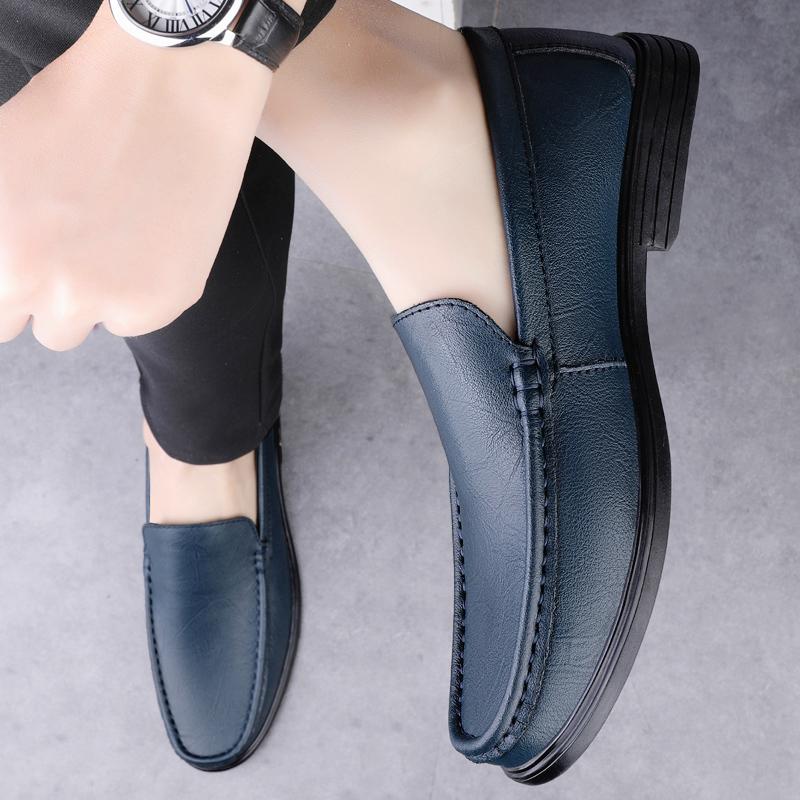 Genuine Leather Men Casual White Gentleman Loafers Slip On Shoes Low Heel Walking Male Comfortable Driving Shoes Brand Moccasins