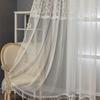 Красивая вышитая прозрачная занавеска, простая вышитая мелкая цветочная белая тонкая прозрачная занавеска для окна в европейском стиле
