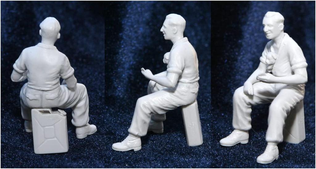 Master Box 1/35 Scale German Card-Playing Tank Crew with Jerry Cans (4-Piece Set) Plastic Model Kit MB35025