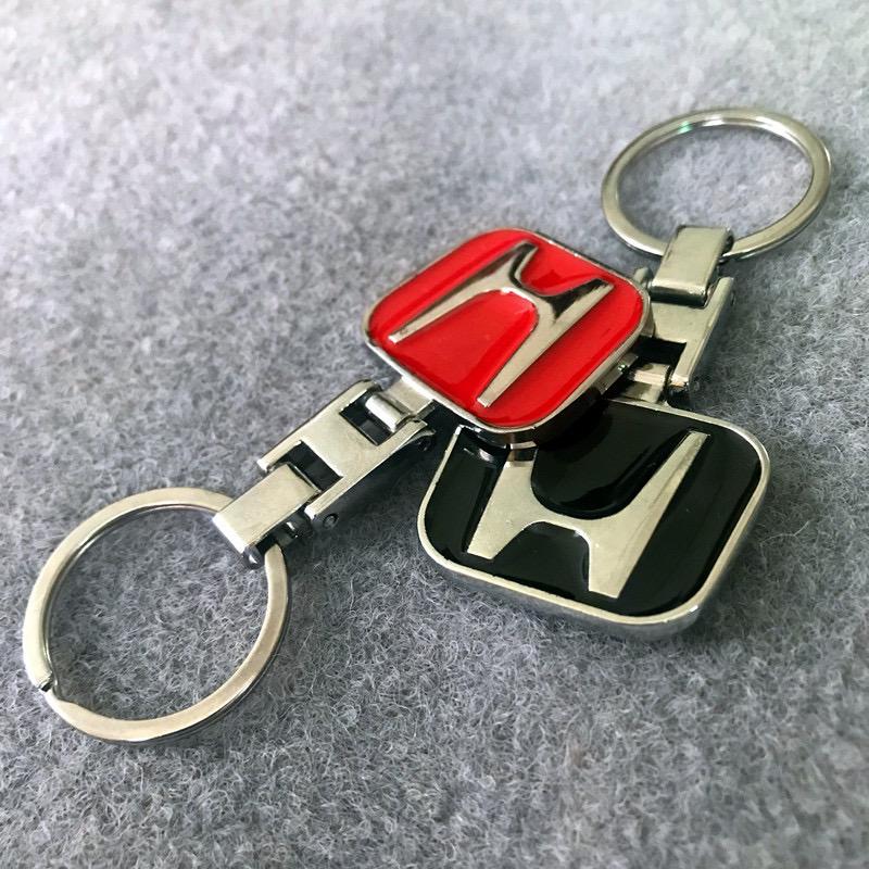 UNYDV1 Car Logo Pendant KeyChain Auto Dedicated Key Ring Accessories For Honda Civic FIT Accord Prelude CRV 5th City CRZ CRX Jazz HRV