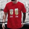 Футболка с рисунком Coffee AM Beer PM для мужчин, летние футболки с коротким рукавом для любителей пива, вечеринки, свободная одежда Y2k, уличная одежда