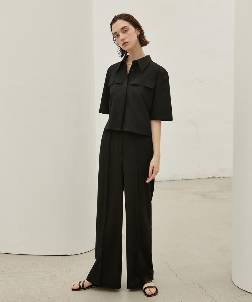 A.RIFF Pintuck Long Slacks_Black