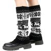 Women's Winter Thickened Christmas Socks With Snowflakes And Fawns, Stackable Knitted Wool Sock Covers