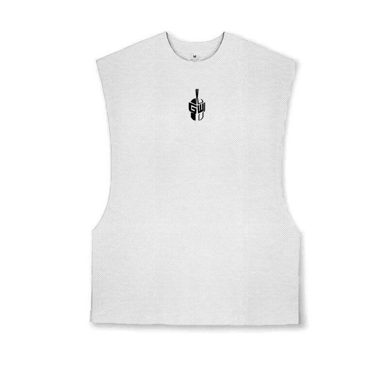 Muscleguys Фитнес-топ, мужской летний сетчатый быстросохнущий тренировочный жилет, спортивная повседневная футболка без рукавов