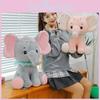 Cute Elephant Plush Toy With Pp Cotton Filling Soft Short Fur For Girls Gift