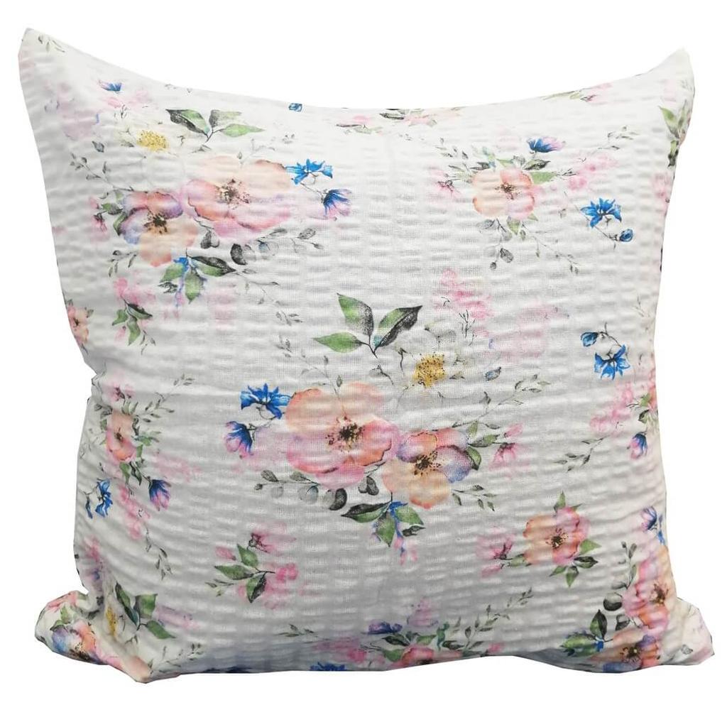 Bark Pillowcase 40x40 Pattern Wild Roses on a White Background