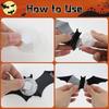 Halloween 3D Spider Bat Wall Stickers with LED Flash Lights Scary Atmosphere Party Supplies Window Home Decoration