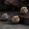 Lucky Owl Owl Mini Statue Realistic Owl Ornament Creative Owl Figurine Beads  Desktop Decoration