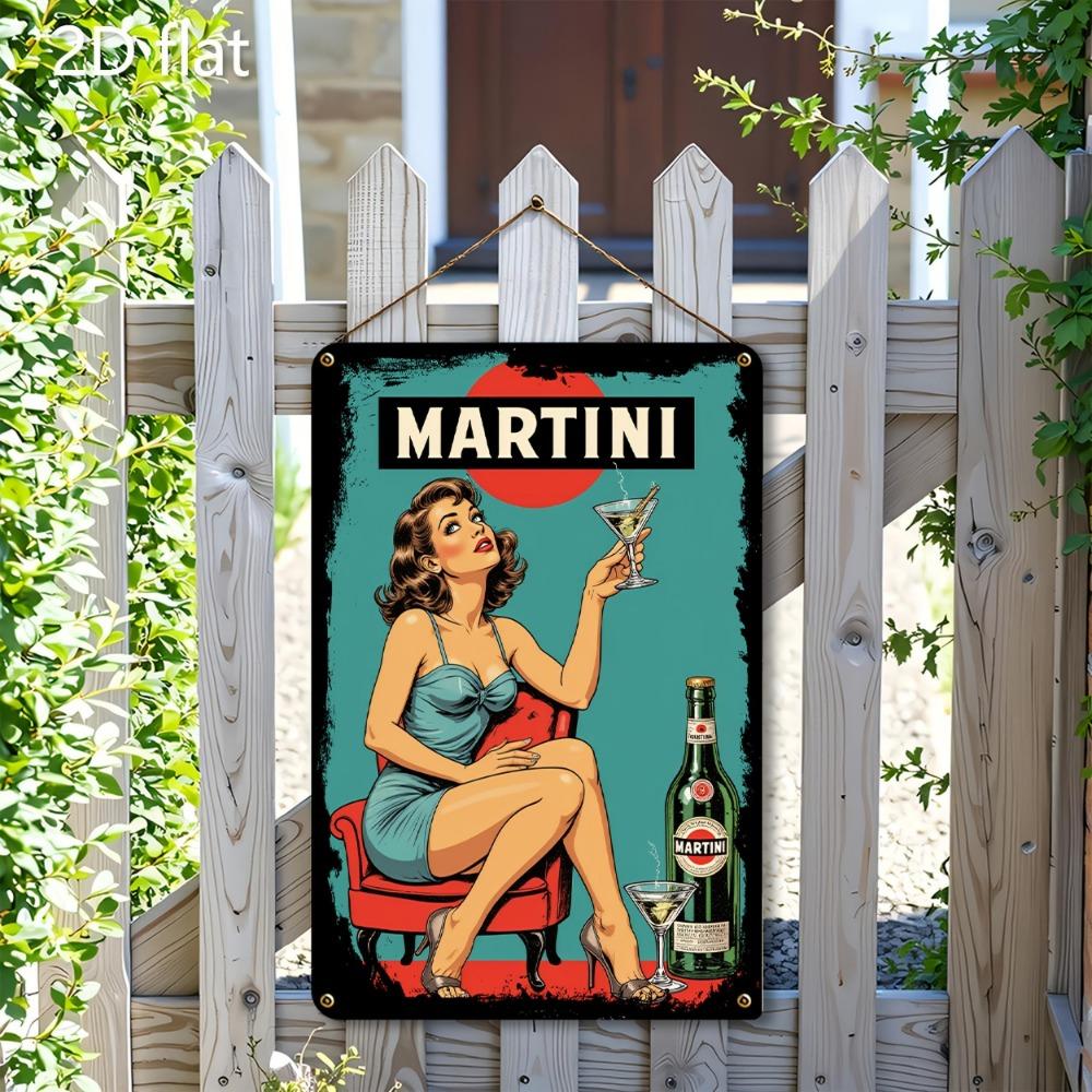 Винтажная металлическая жестяная вывеска с рекламой Martini Ретро Настенный Арт Декор для Внутреннего/Наружного Использования Классическая Кинотематика