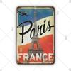 Tin Sign Landscape Paris Havana Tokyo Sydney Malibu Los Angeles Chicago City Metal Vintage Plaque Retro Decorative Plate Decor