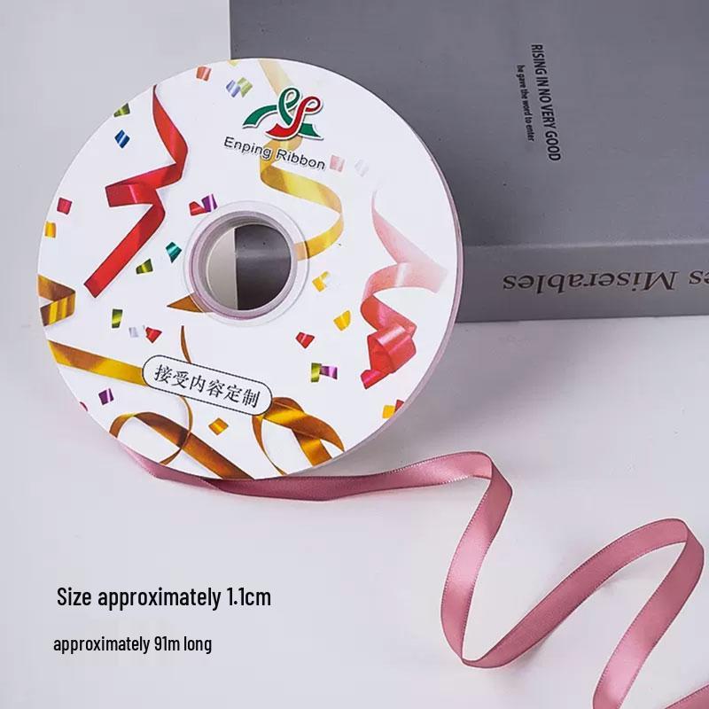 2,5 см Атласная Лента для DIY Упаковки Подарков, Цветочных Композиций и Декора Коробки для Торта