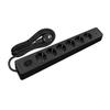 SELDUR G6TH52S Power Strip, 6 Type F Sockets + Switch, USB A+C Fast Charge 20W, Black, 5m Cable