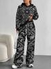 Vintage Pattern 1116 European and American Autumn/Winter Casual Long-Sleeve Set Women's Hoodie and Long Pants Two-Piece Set