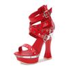 Platform Rivet Zipper Sandals Transparent High Heel