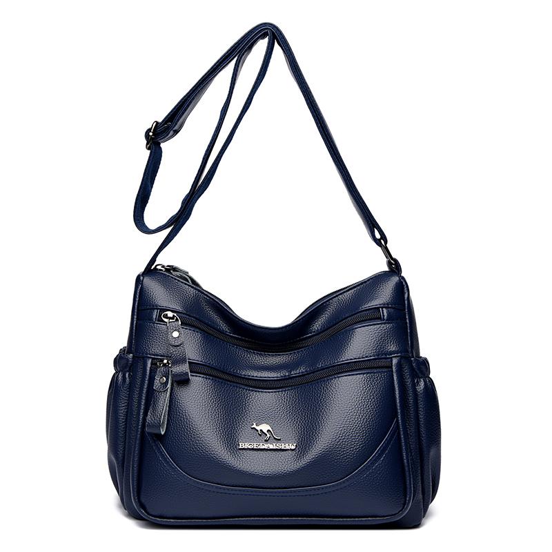 Women's Soft Leather Shoulder Bag Large Capacity Messenger Shoulder Bag Monochromatic High-quality Bags Fashion Bag