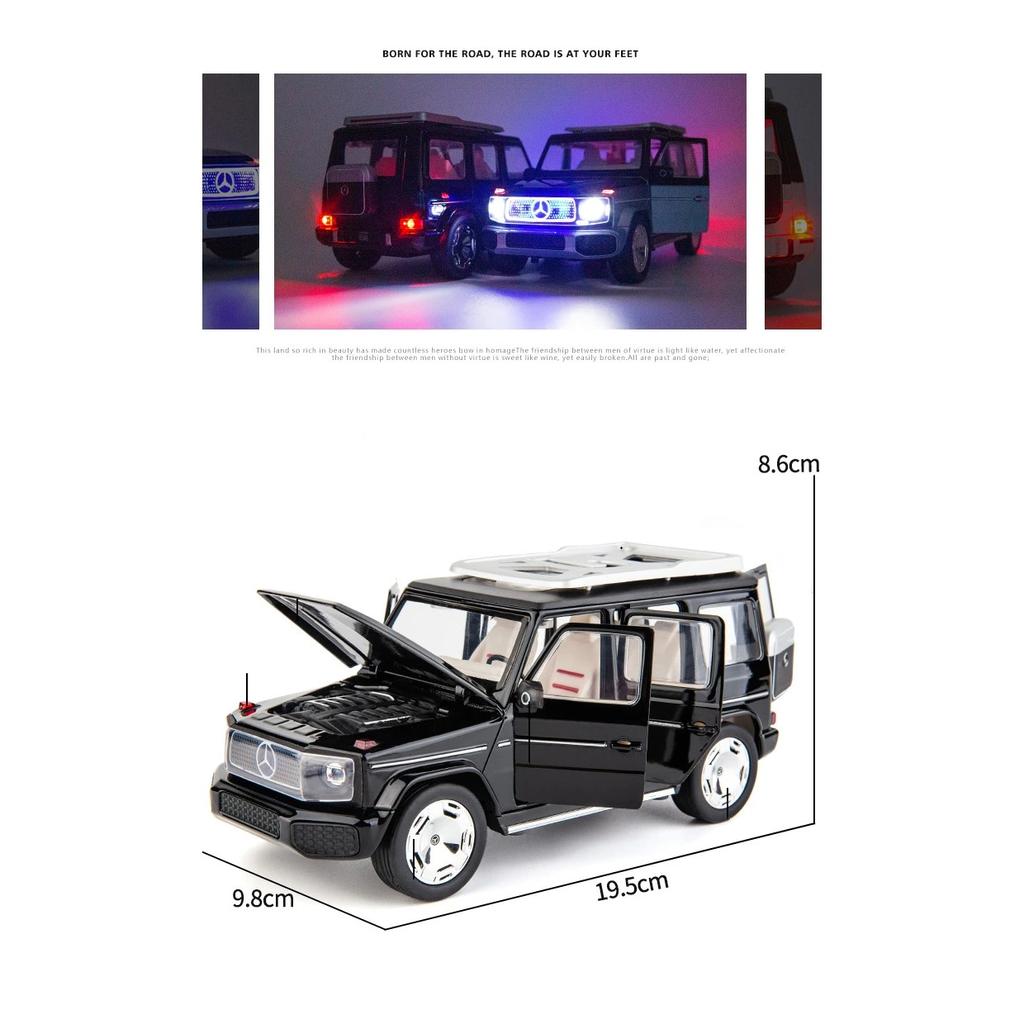 1/24 Benz EQG New Energy Car Model Diecasts Alloy Metal Toy Off-road Vehicles Car Model Simulation Sound and Light Kids Gifts