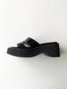 Circle Square Platform Mule Sandals (Glossy Black)