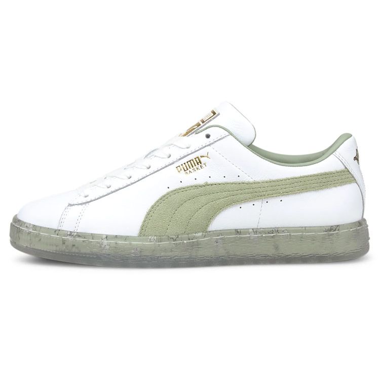 Puma Basket In Bloom - Desert Sage Women Sneakers White 380117-02