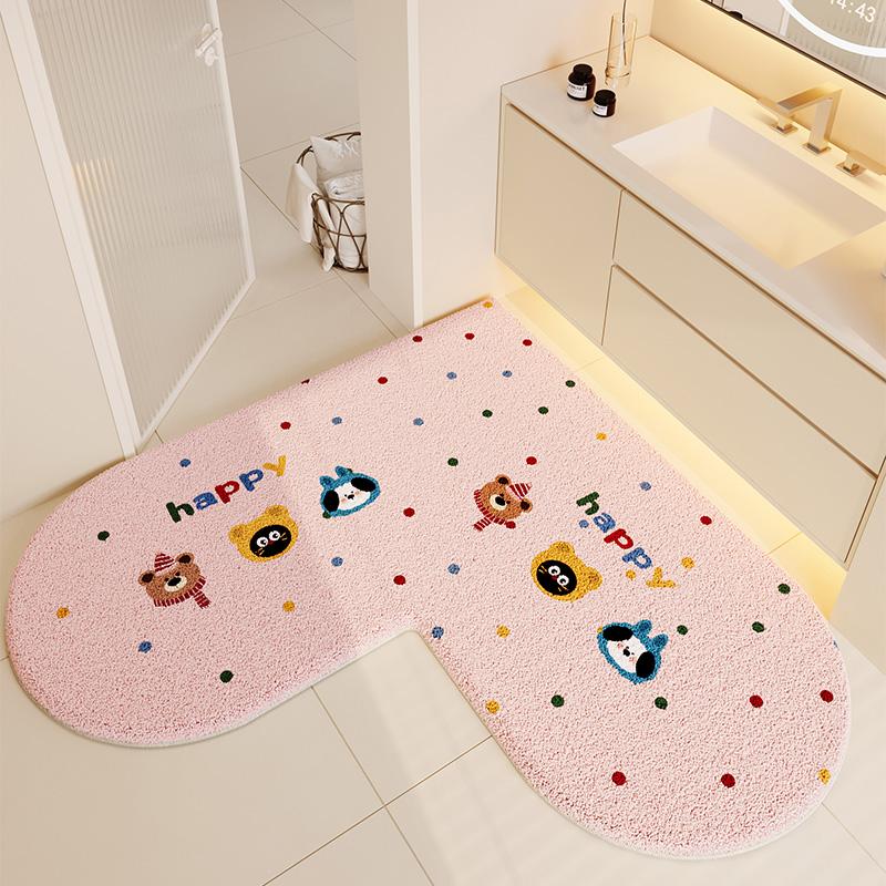 Irregular Shape Living Room Decoration Carpet Thick Plush Rugs for Bedroom Fluffy Soft Bedside Floor Mat Washable Bathroom Rug
