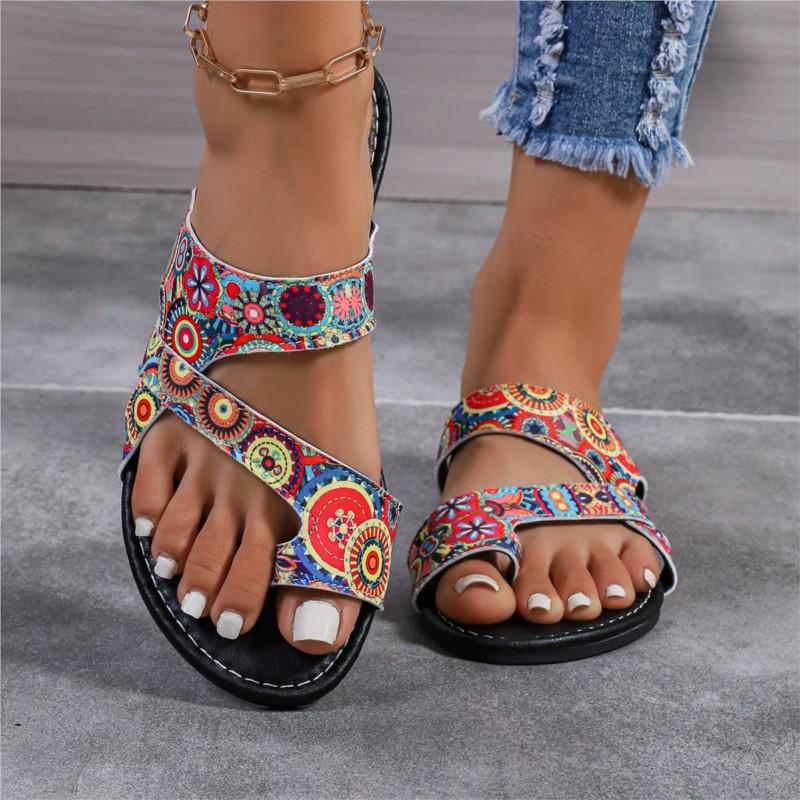 Мода 2024 EVA Этнический стиль Принтованные тапочки Женская обувь на плоской подошве Летние женские Противоскользящие тапочки Плоские шлепанцы zapatos para mujeres