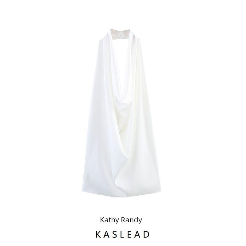 Kaslead New Women Clothes Western Style Fashion Simple and Versatile Neck Collar Top 2649074