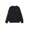 Li Ning Plain Letter Print Fleece Crewneck Sweatshirt Men Sweatshirt Black AWDS469-1