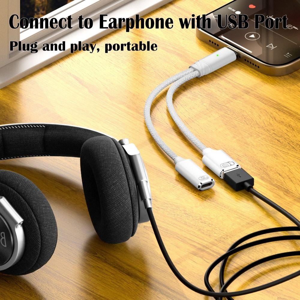 PD 100W USB Headphone Converter Fast Charging Y Cable NEW Audio Adapter Keyboard Mouse