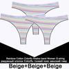 3PCS/Set Rainbow Colorful Striped Cotton Women Panties Sexy G-String Underwear Femme Finetoo Band Thong Intimate T-Back Lingerie