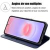 Coque pour Samsung Galaxy A37 5G, Protection Intégrale Anti-Rayures Antichoc Synthécuir Bleu Marine