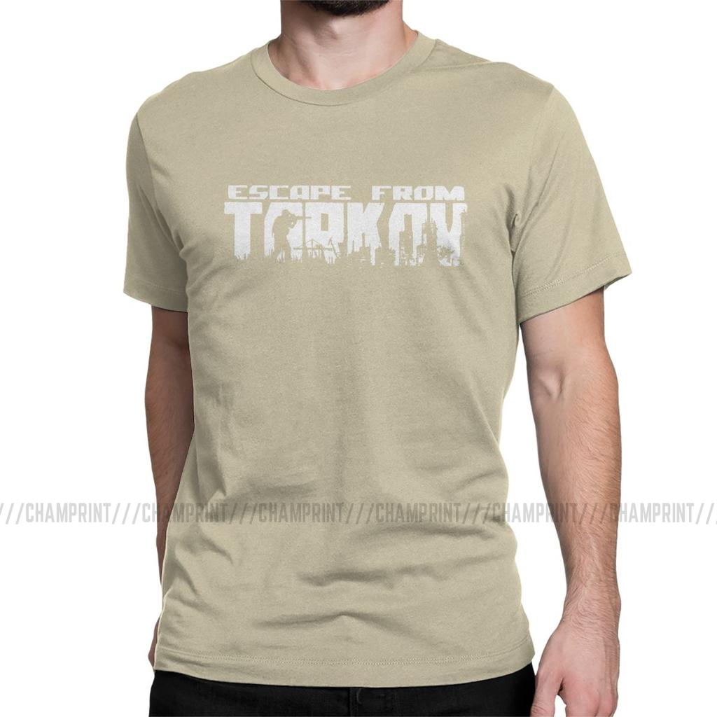Мужская футболка с логотипом Escape From Tarkov 100% Хлопок Повседневная футболка С круглым вырезом Игровые футболки Шутер на выживание С коротким рукавом 5XL 6XL